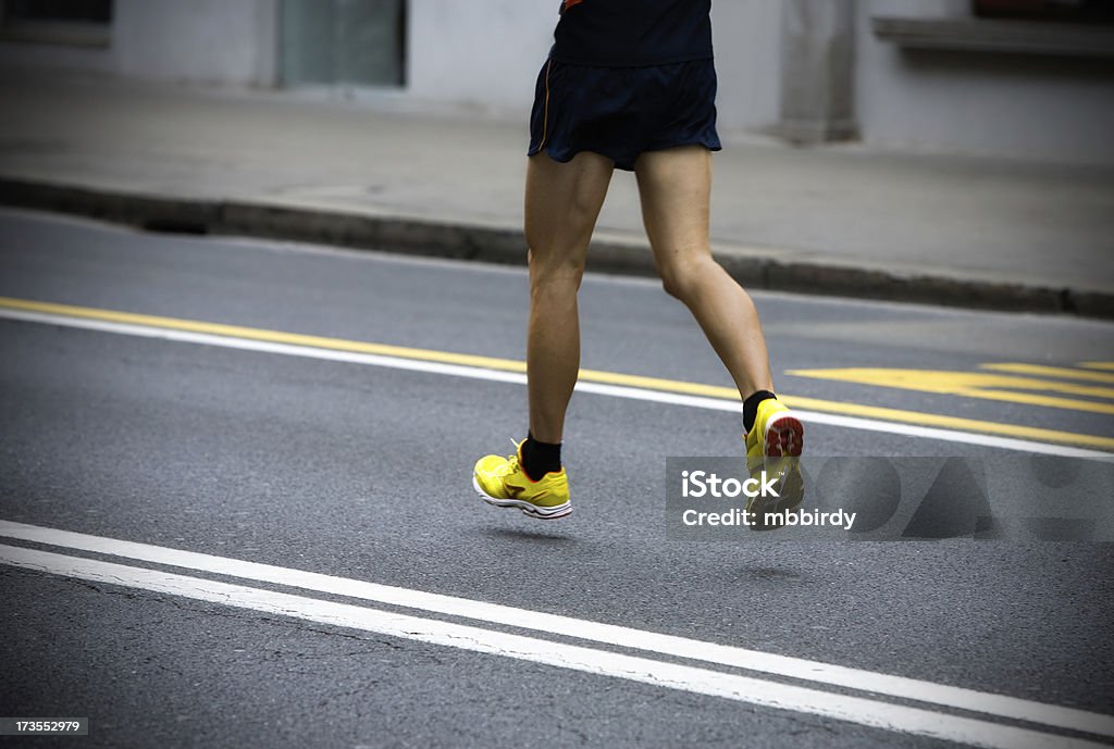 Running Marathon running. Motion blurred. Active Lifestyle Stock Photo