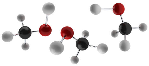 Hydrocarbon series. Methyl Alcohol ( Methanol ) Molecule with clipping path