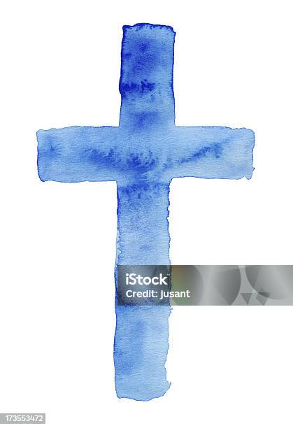 Blue Wodne Cross - zdjęcia stockowe i więcej obrazów Krzyż - Akcesoria religijne - Krzyż - Akcesoria religijne, Krzyż - Kształt, Akwarela