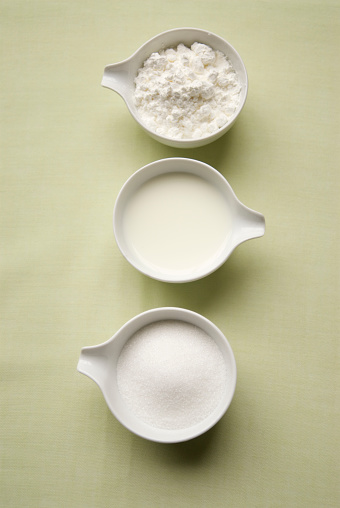 Sugar, milk and flour