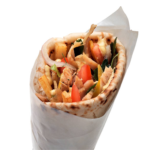 Gyros with pita  pita bread isolated stock pictures, royalty-free photos & images