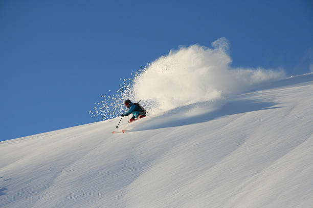 istock Off-piste skiing in powder snow 173556848