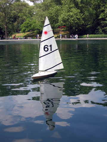 Miniature sailboats in Central Park