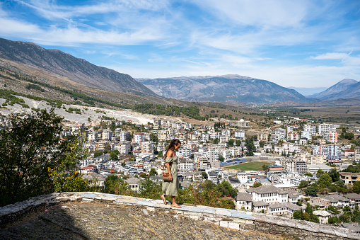 Mountain town of Gjirokaster. Top travel destinations in Albania.
