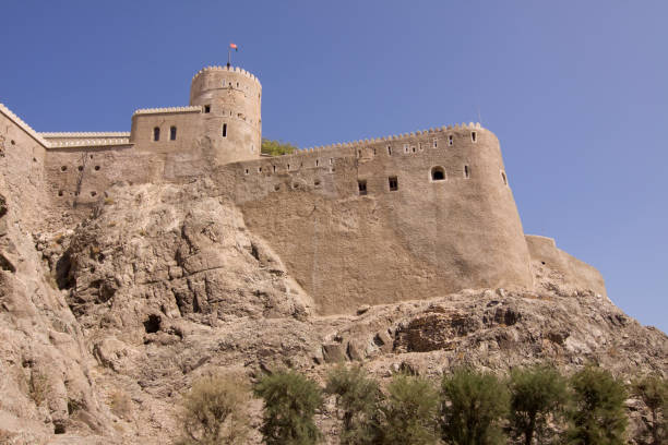 al mirani forte, old muscat - al mirani imagens e fotografias de stock