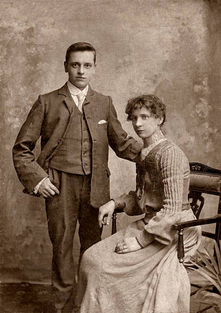 mann & frau - 1900s image stock-fotos und bilder