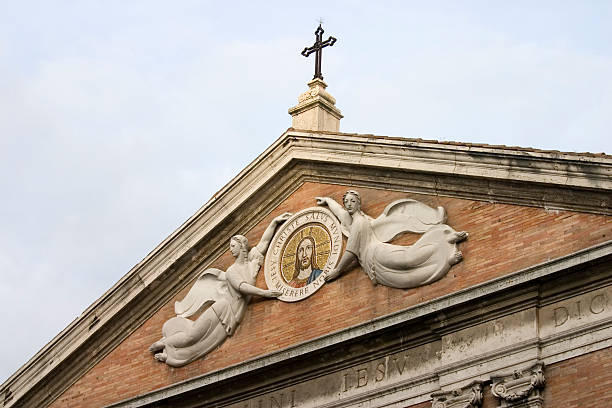 Martina Franca, Italy, Apulia - May 25, 2024: Decorative facade of Church of the Madonna del Carmine (Chiesa Parrocchiale della Madonna del Carmine)