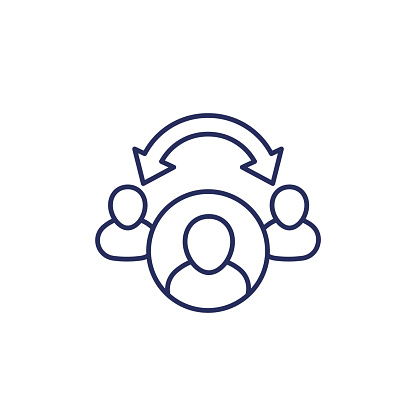 broker, middleman line icon on white