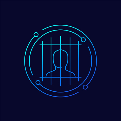 convicted or inmate line vector icon