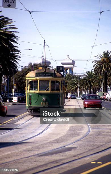 Strandstraßenbahn Stockfoto und mehr Bilder von Melbourne - Melbourne, St. Kilda, Straßenbahn