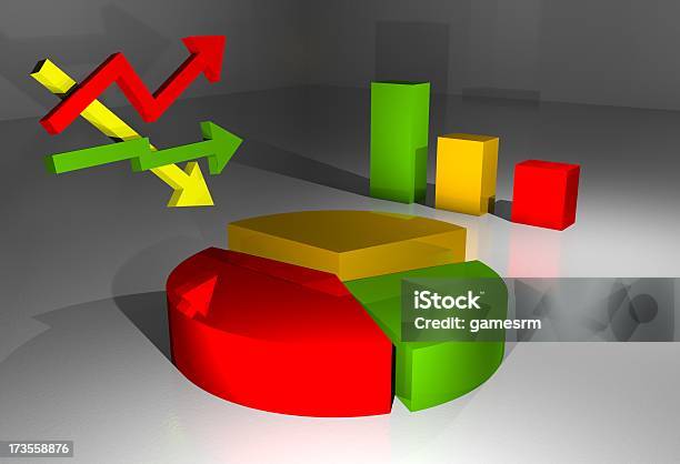 Gráficos Coloridos - Fotografias de stock e mais imagens de Amarelo - Amarelo, Analisar, Cifras Financeiras