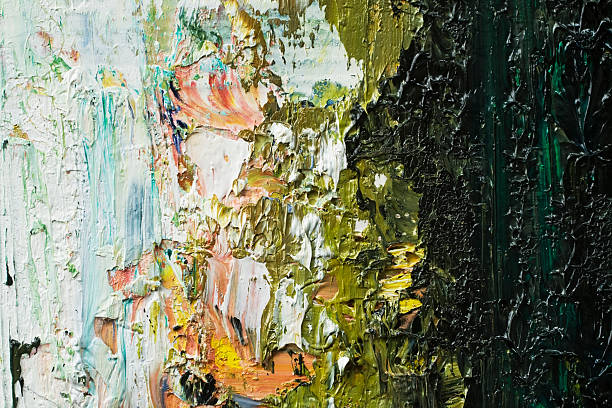 istock Abstract painted green, orange and black art backgrounds. 173558933