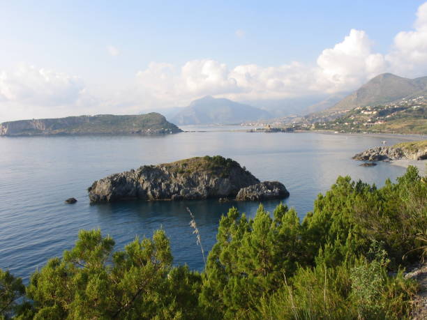 Beautiful Tyrrhenian sea coastline landscape. Not far from Sapri, Campania, Italy.