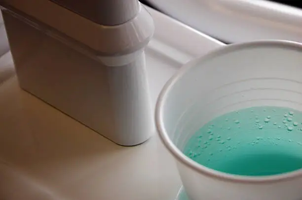 Mouthwash from a dentist practice.