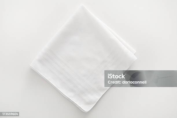 White Napkin Cloth On White Background Stock Photo - Download Image Now - Napkin, White Color, Tablecloth