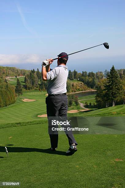 Golfer On A Green Stock Photo - Download Image Now - Activity, Adult, Adults Only