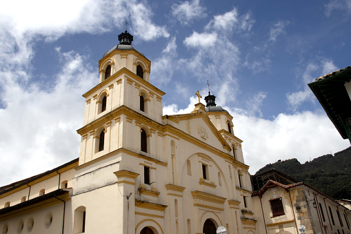 Historical church Our Lady of La Candelaria built between 1686 and 1703 cataloged as a National Monument of Colombia