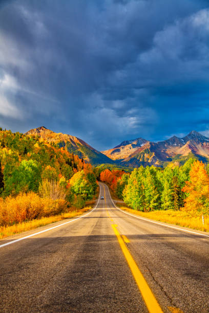 istock Colorado Mountain Road in Autumn 1735597921
