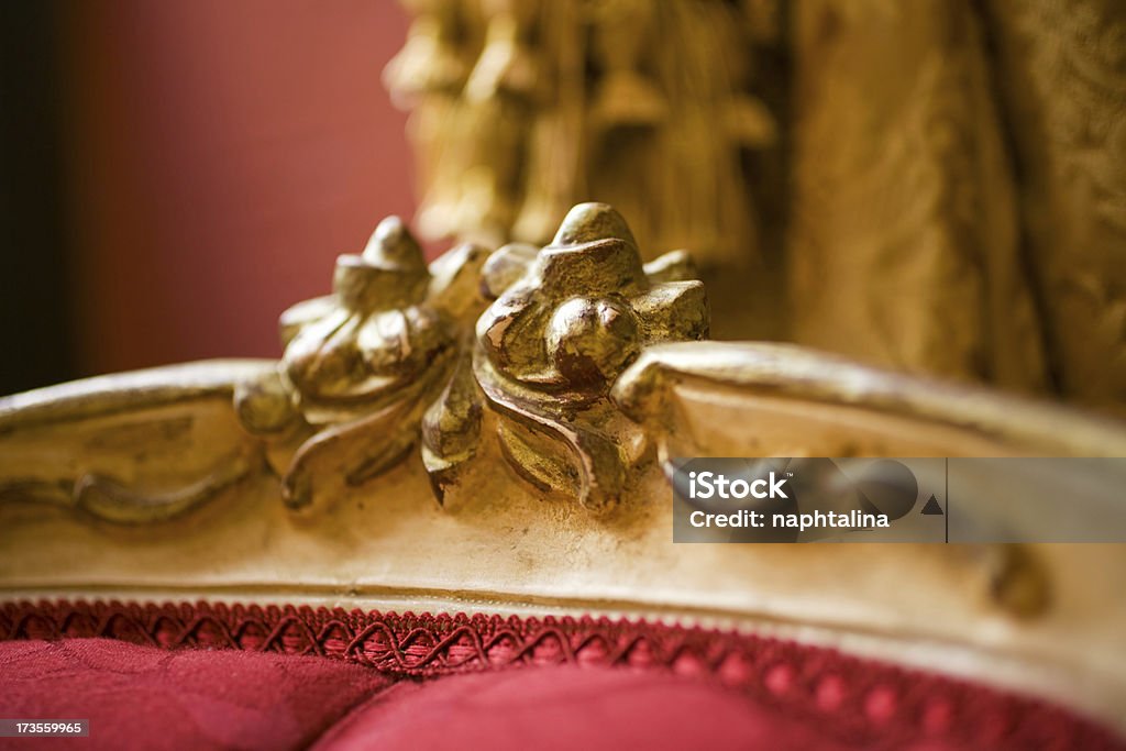 Detail of rich chair Wooden detail of a rich luxury chair. Antique Stock Photo