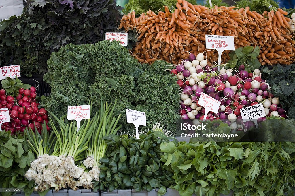 Farmers Market Bio-Gemüse - Lizenzfrei Bauernmarkt Stock-Foto