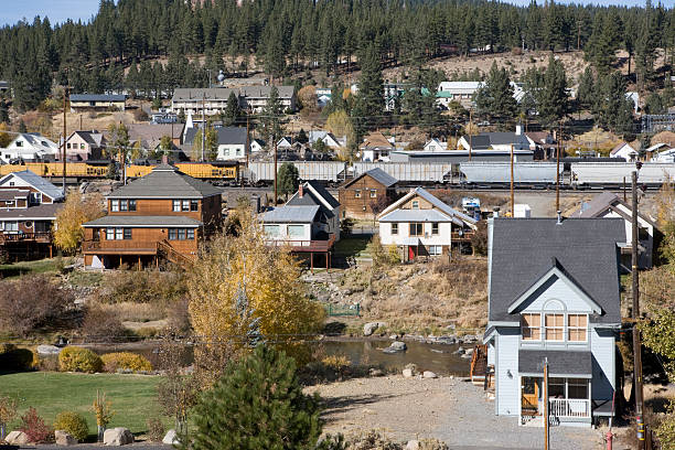 Town of Truckee California. stock photo