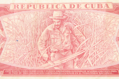 Cropped backside of Cuban Tres Pesos Bill
