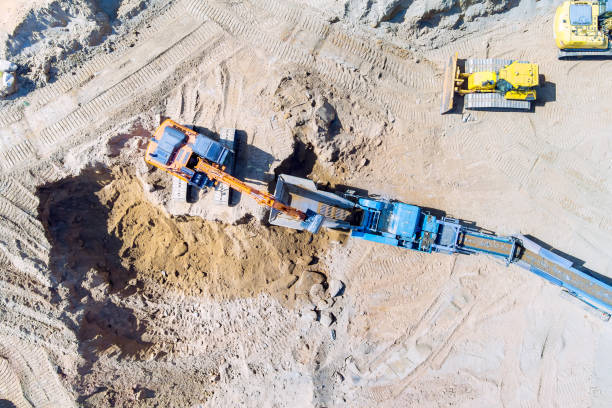 istock Conveyor belt at an gravel quarry mining quarrying equipment 1735604304