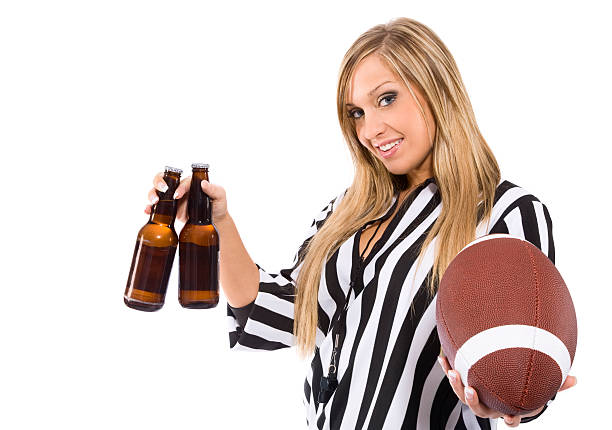 la serveuse de football - sex symbol referee women adult photos et images de collection