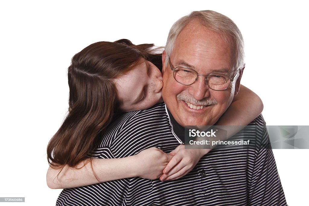 Küssen'und" Grandpa " - Lizenzfrei Großvater Stock-Foto