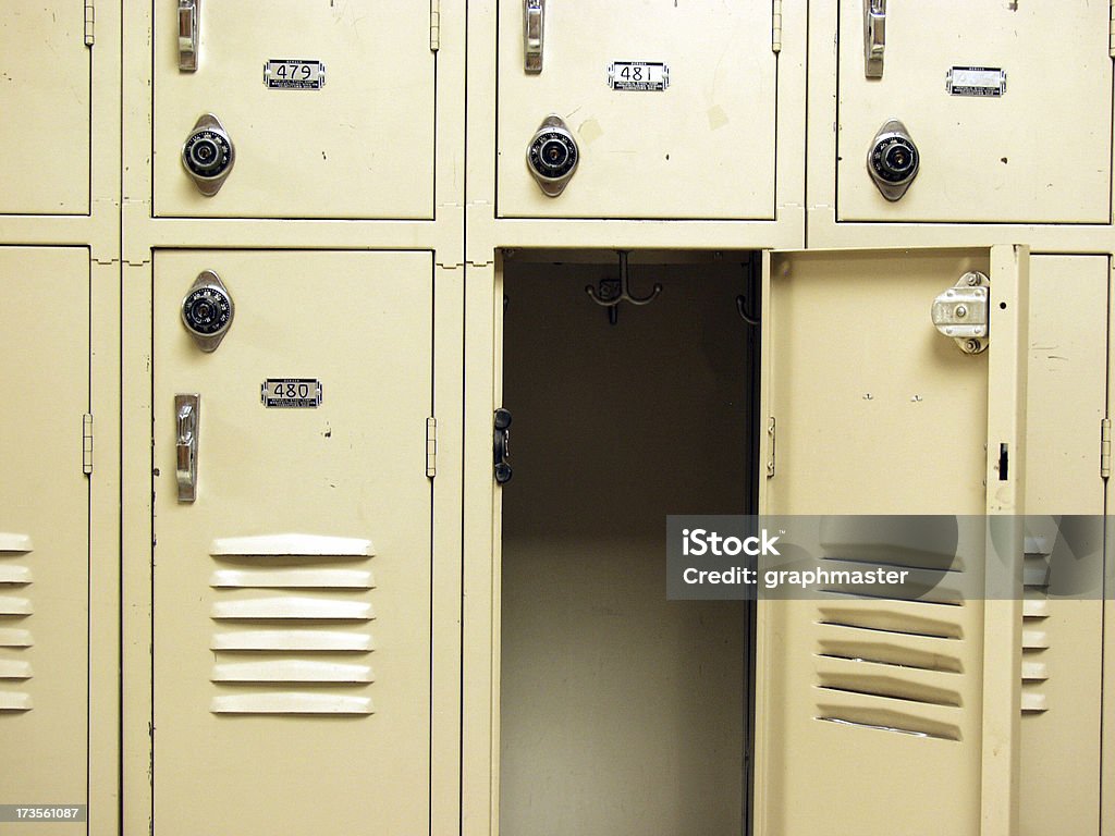 School lockers School lockers - with one open. Locker Stock Photo