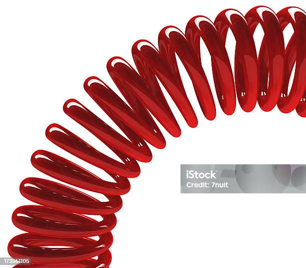 3 D Curve Red Spring - zdjęcia stockowe i więcej obrazów Sprężyna - Sprężyna, Amortyzator, Biały