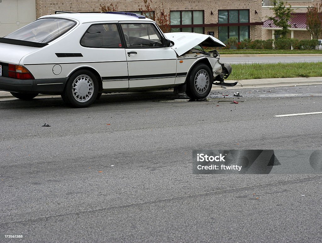 Fender Bender 1 Smashed front end of vehicle Accidents and Disasters Stock Photo