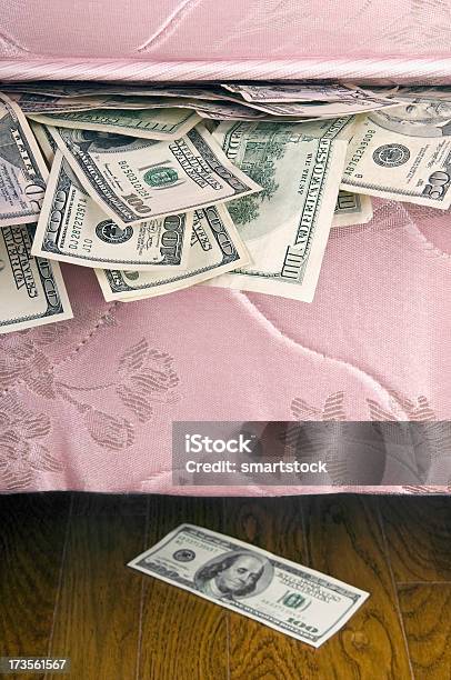 Money Under Mattress Stock Photo - Download Image Now - Currency, Mattress, American Fifty Dollar Bill