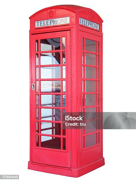 Foto de British Vermelha Cabine Telefônicaisolado e mais fotos de stock de Cabine de telefone público - Telefone público - Cabine de telefone público - Telefone público, Londres - Inglaterra, Figura para recortar