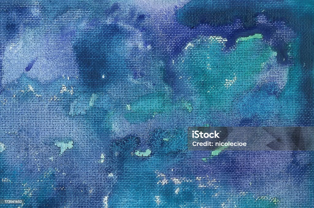 Abstract Painting - Water Image of a watercolor painting in blues and greens that could be interpreted as an abstract ocean.  Expressionism Stock Photo