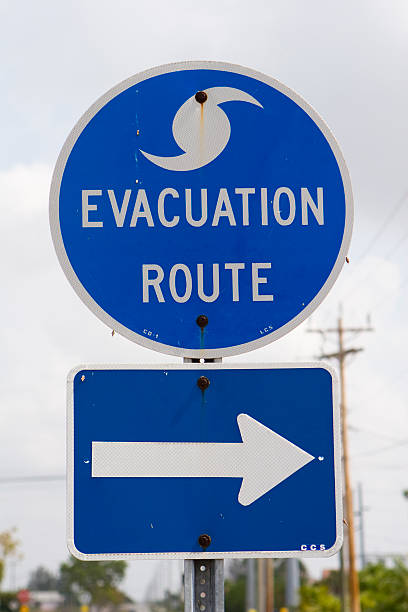 istock Hurricane evacuation route sign 173561885