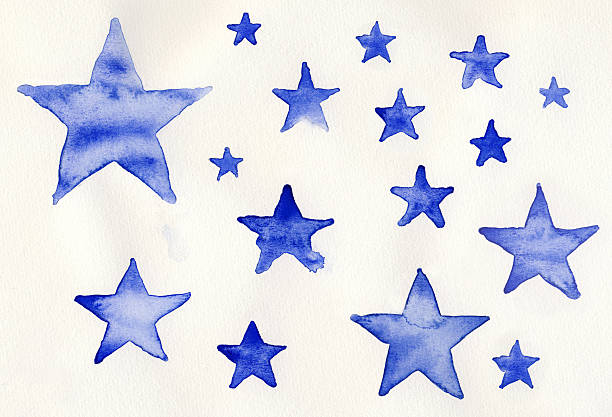 Watercolor star background, suitable for Christmas stock photo