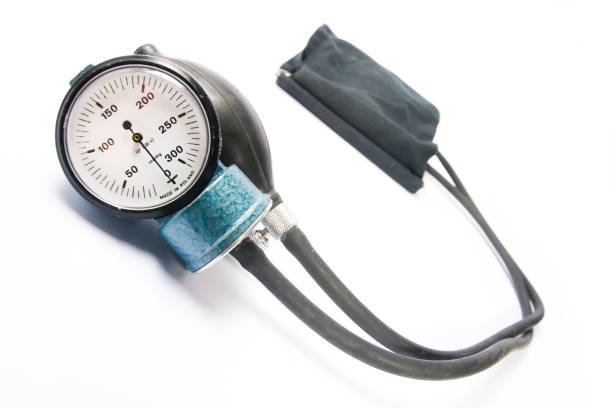 Blood pressure-gauge on white.