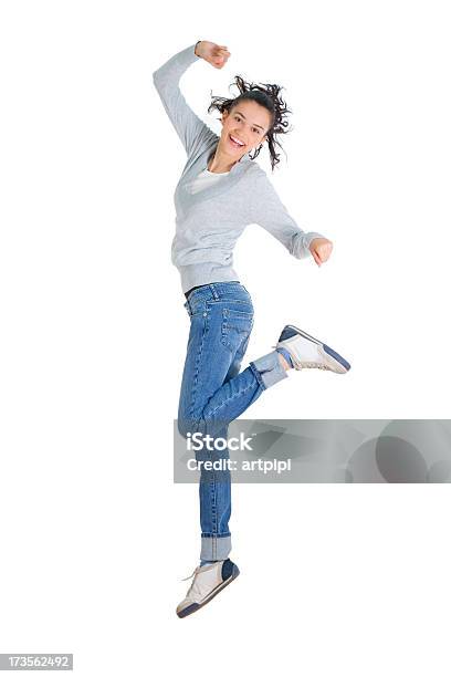 Young Woman Jumping Stock Photo - Download Image Now - Activity, Adult, Aspirations