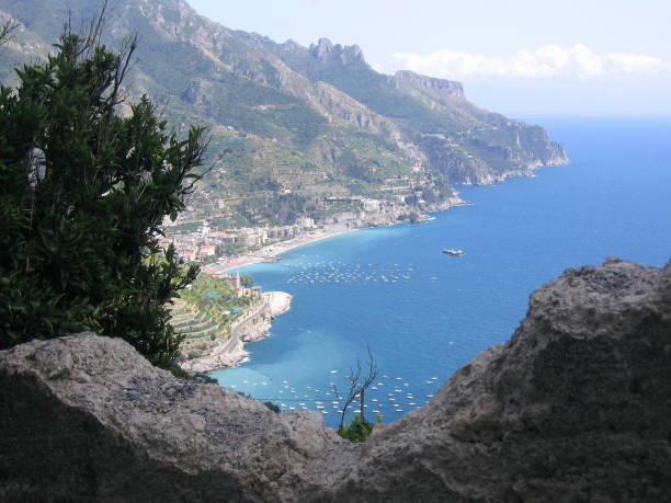 A view of Golfo di Salerno seen from the lemon groves in the hills around Amalfi.
