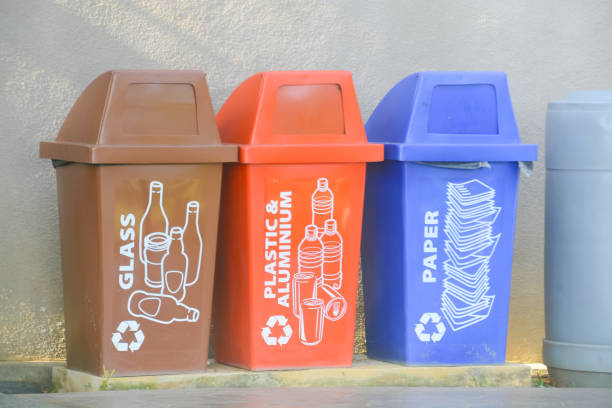 The outdoor recycle bin serves as a designated category for rubbish and waste, promoting environmentally responsible disposal practices
