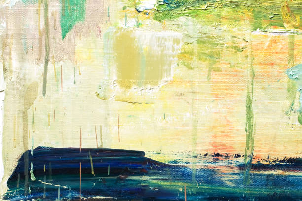 istock Abstract painted  green and orange art backgrounds. 173564263