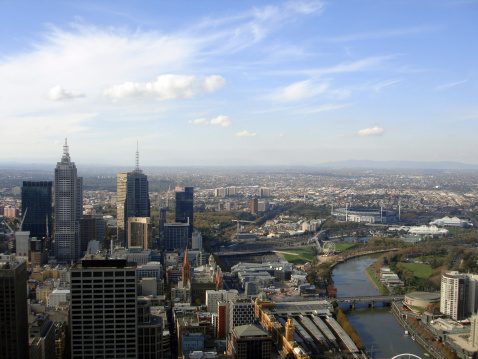 Melbourne city with Yarra river