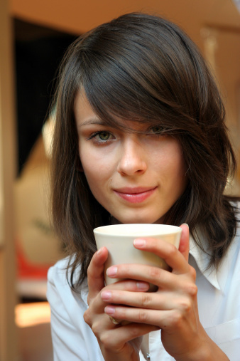 young girl with white cupwatch some more conected images: