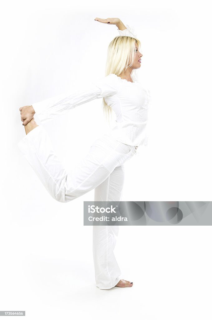 Bianco yoga - Foto stock royalty-free di Adulto