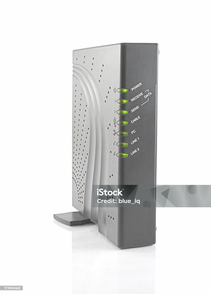 modem a cabo em posição vertical - Foto de stock de Modem royalty-free