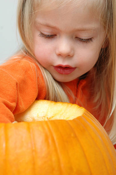 Pumpkin Girl stock photo