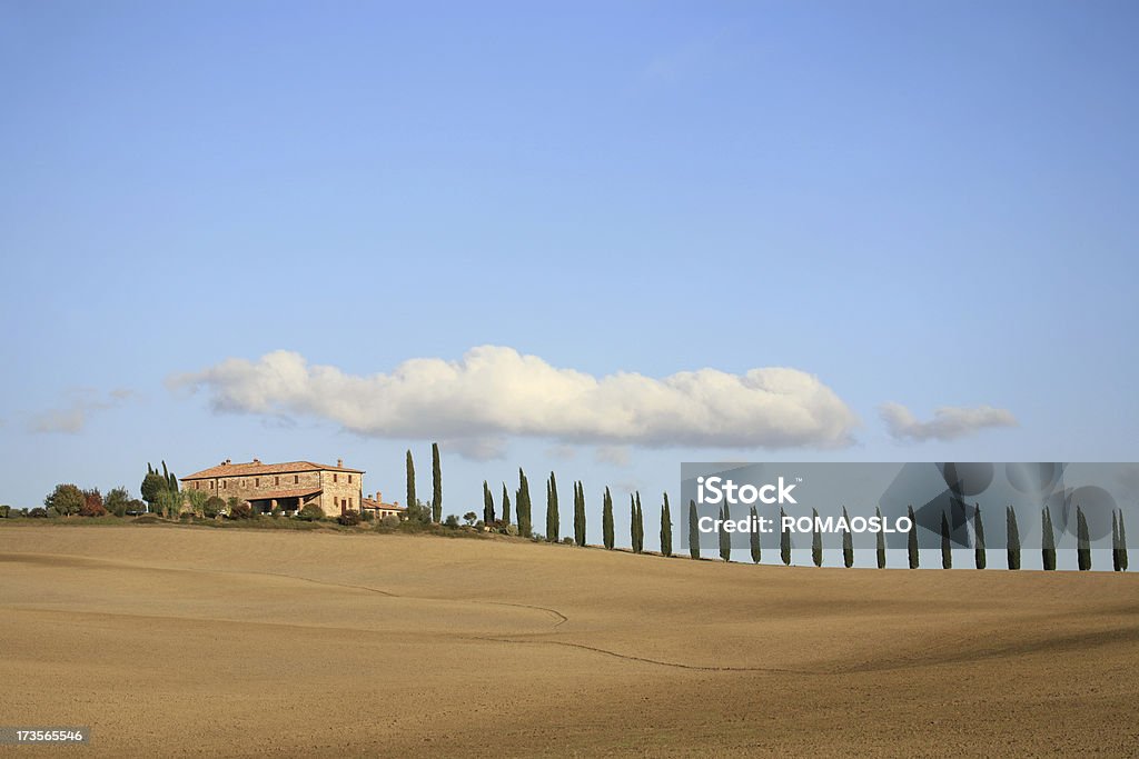 Villa em Val d'Orcia, Toscana, Itália - Foto de stock de Beleza natural - Natureza royalty-free