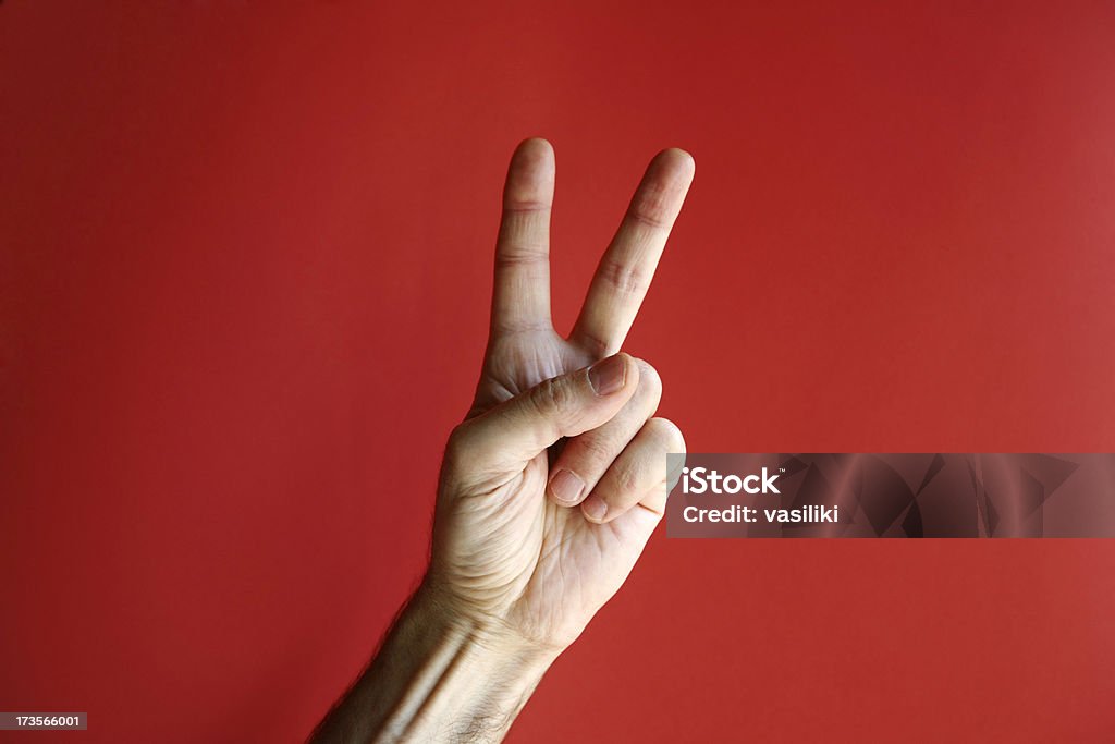 Der Sieg oder Frieden Handzeichen - Lizenzfrei Buchstabe V Stock-Foto