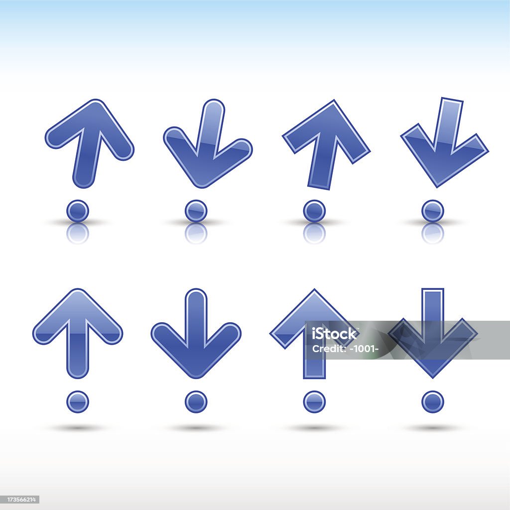 Cobalt Pfeilzeichen in form von Ausrufezeichen-Shadowing nachdenken - Lizenzfrei Abzeichen Vektorgrafik